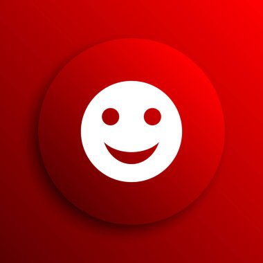Gülen yüz simgesi. Beyaz arka plan üzerinde Internet düğmesi