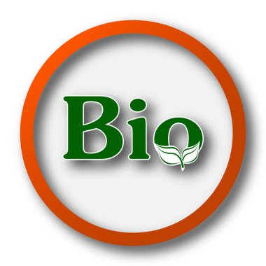 Biyo simgesi. Beyaz arka plan üzerinde Internet düğmesi