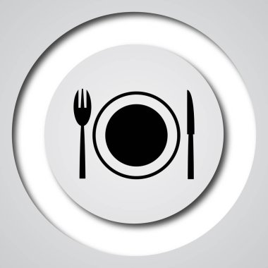 Restoran simgesi. Beyaz arka plan üzerinde Internet düğmesi