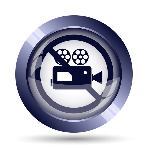 Forbidden Video Camera Icon Internet Button White Background — Stock Photo, Image