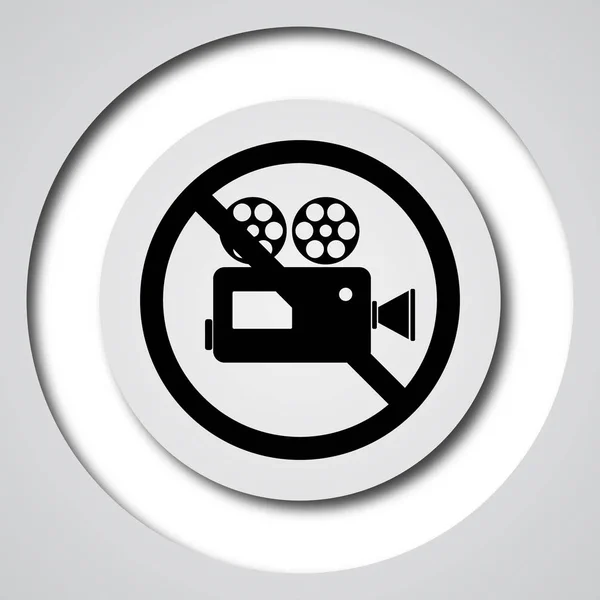 Yasak Video Kamera Simgesi Beyaz Arka Plan Üzerinde Internet Düğmesi — Stok fotoğraf