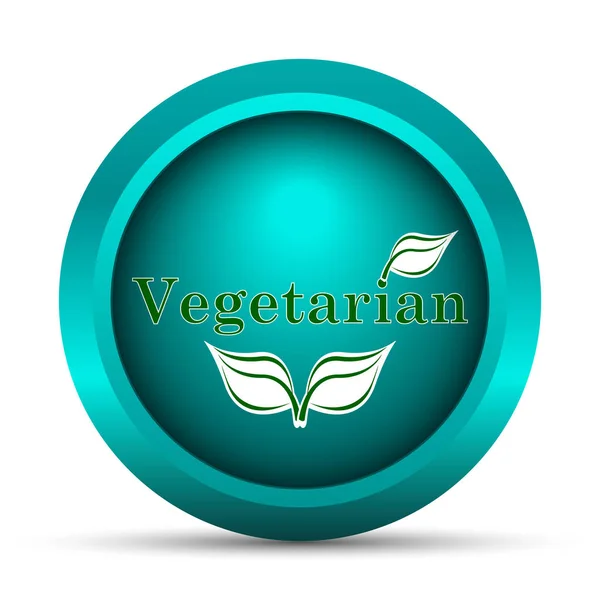 Vegetarian Icon Internet Button White Background — Stock Photo, Image