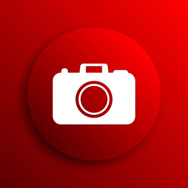 Foto Camera Pictogram Internet Knop Witte Achtergrond — Stockfoto