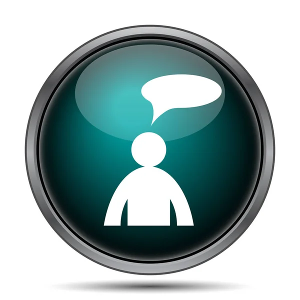 Comments icon - man with bubble — Stock Photo, Image