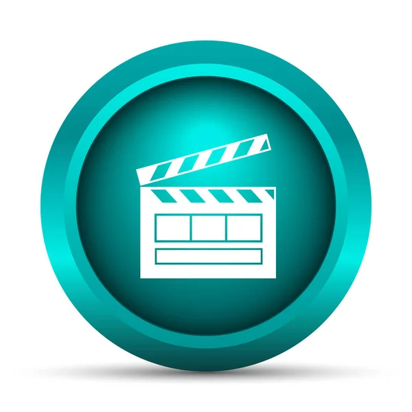 Movie Icon Internet Button White Background — Stock Photo, Image