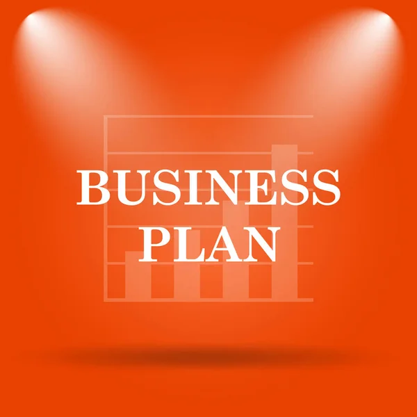 Business plan icon. Internet button on orange background