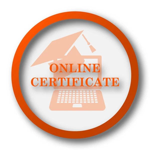 Ícone Certificado Online Botão Internet Fundo Branco — Fotografia de Stock