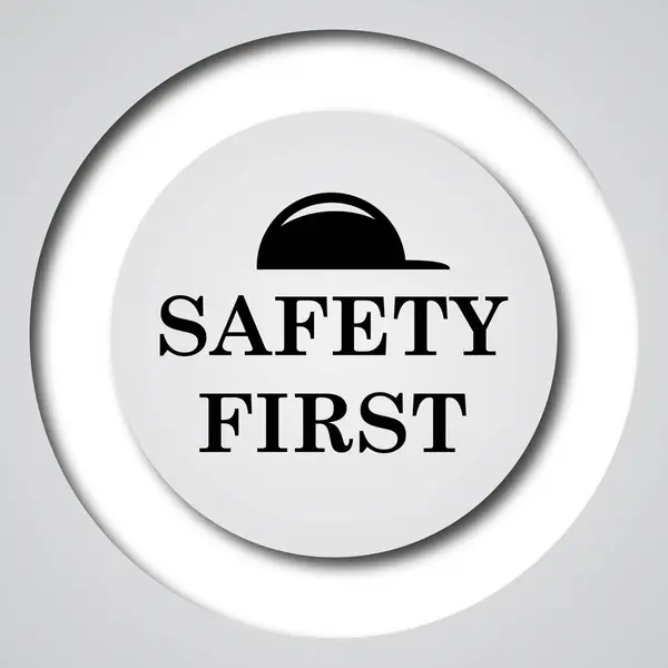 Safety First Icon Internet Button White Background — Stock Photo, Image