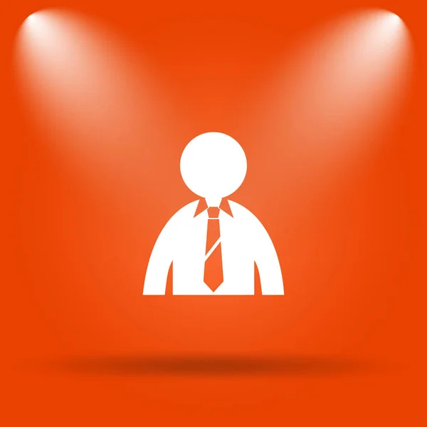 ビジネス人 アイコン オレンジ色の背景上のインター ネット ボタン — ストック写真