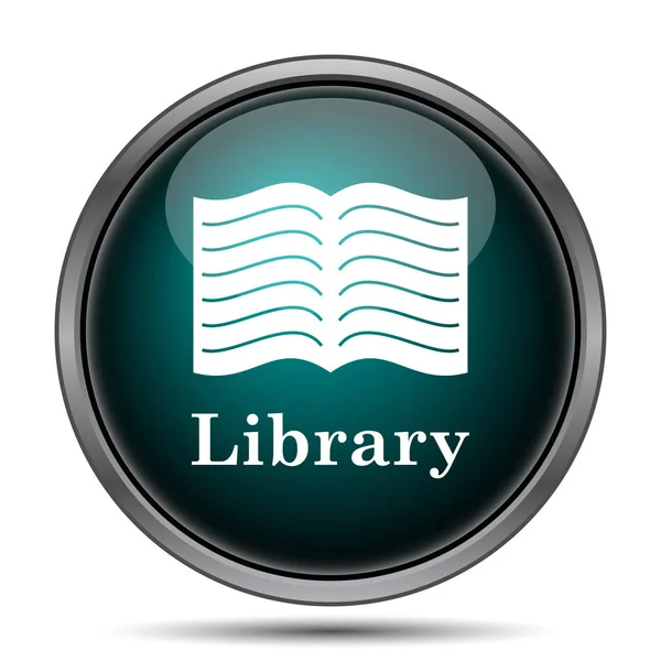 Ikona Biblioteki Przycisk Internet Białym Tle — Zdjęcie stockowe