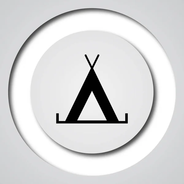 Tent icon. Internet button on white background