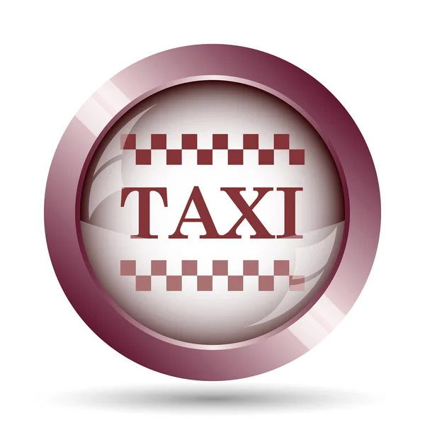 Taxi Ikonen Internet Knappen Vit Bakgrund — Stockfoto