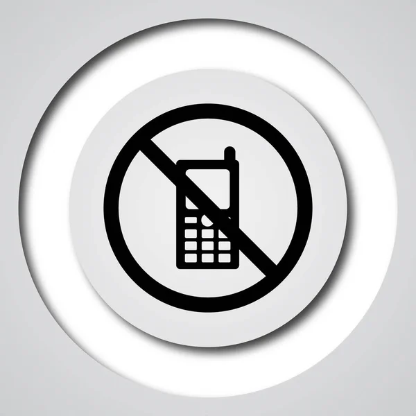 Ícone Telefone Celular Restrito Botão Internet Fundo Branco — Fotografia de Stock