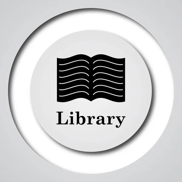 Bibliotheek Pictogram Internet Knop Witte Achtergrond — Stockfoto
