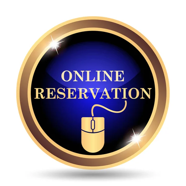 Online reservation icon. Internet button on white background