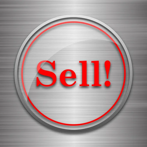 Sell icon. Internet button on metallic background