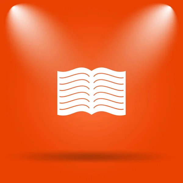 Book icon. Internet button on orange background