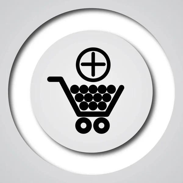 Añadir Icono Del Carrito Compras Botón Internet Sobre Fondo Blanco —  Fotos de Stock