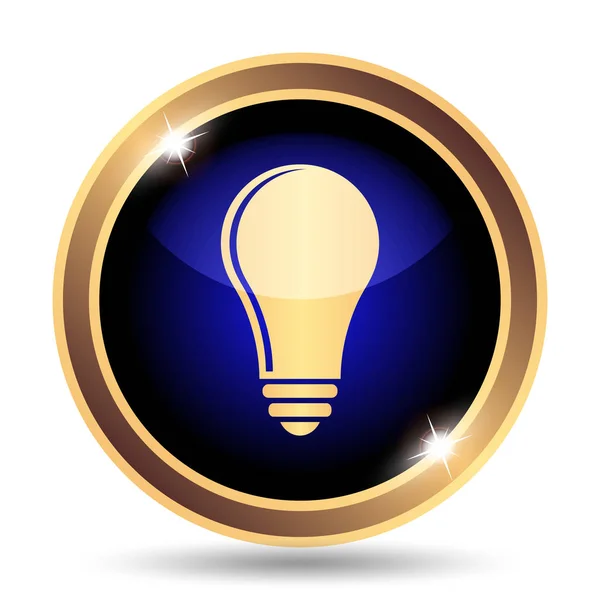 Лампочка Ідея Значок Інтернет Кнопки Білому Тлі — стокове фото