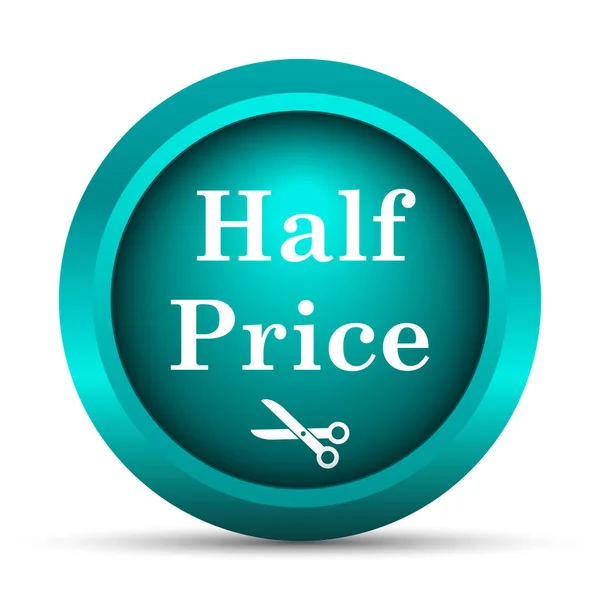 Half Price Icon Internet Button White Background — Stock Photo, Image