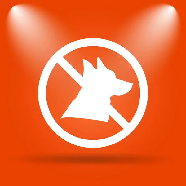 Verboden Honden Pictogram Internet Knop Oranje Achtergrond — Stockfoto