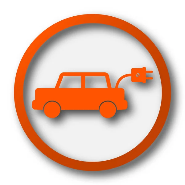 Het Pictogram Van Elektrische Auto Internet Knop Witte Achtergrond — Stockfoto