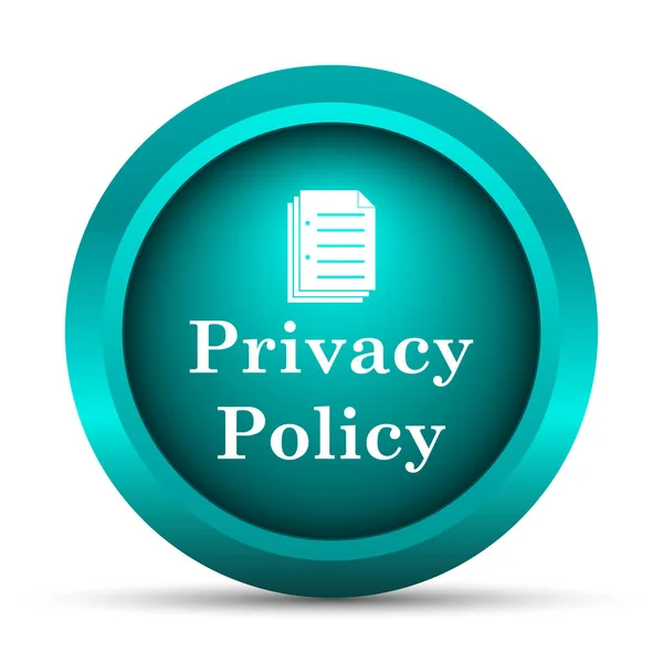 Privacy Beleid Pictogram Internet Knop Witte Achtergrond — Stockfoto