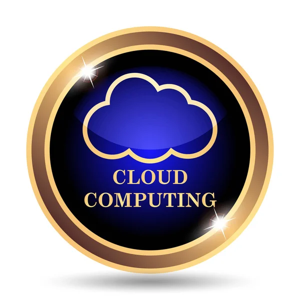 Cloud Computing Icon Internet Button White Background — Stock Photo, Image