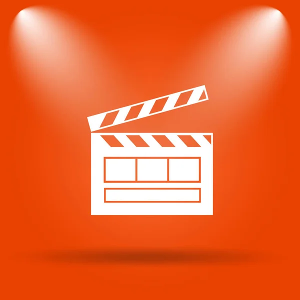 Film Ikonen Internet Knappen Orange Bakgrund — Stockfoto