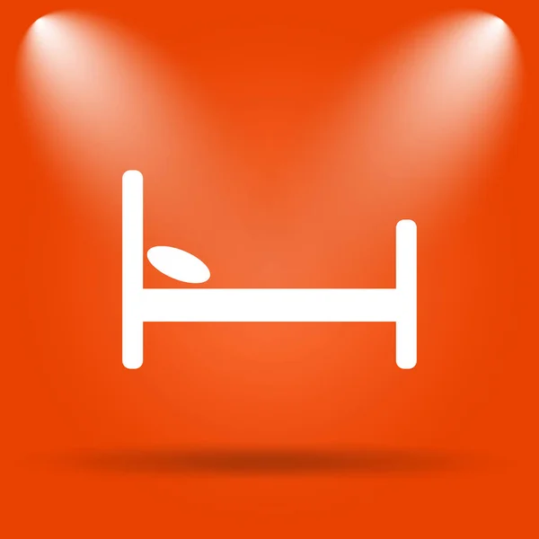 Hotel icon. Internet button on orange background