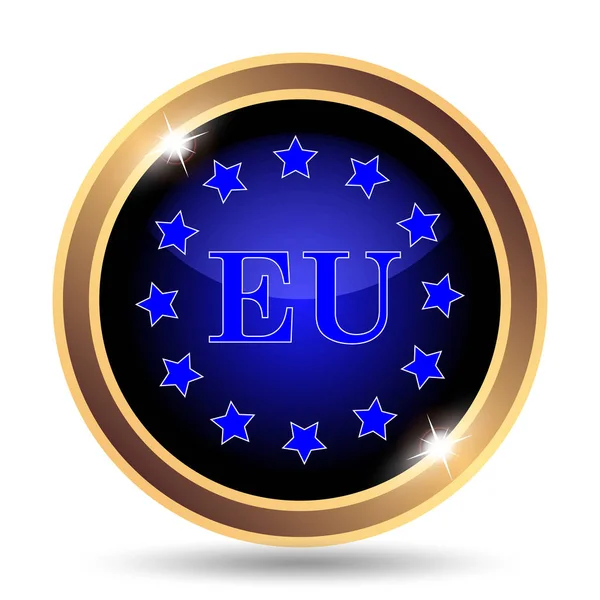 Icona Dell Unione Europea Pulsante Internet Sfondo Bianco — Foto Stock