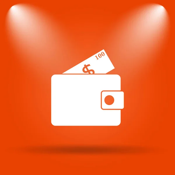 Wallet Icon Internet Button Orange Background — Stock Photo, Image