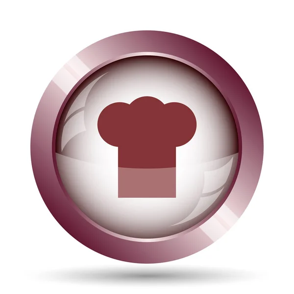 Chef Icon Internet Button White Background — Stock Photo, Image