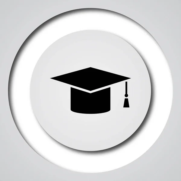 Αποφοίτηση Εικονίδιο Κουμπί Internet Άσπρο Φόντο — Φωτογραφία Αρχείου