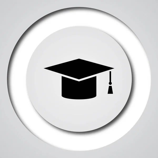 Graduation Icon Internet Button White Background — Stock Photo, Image