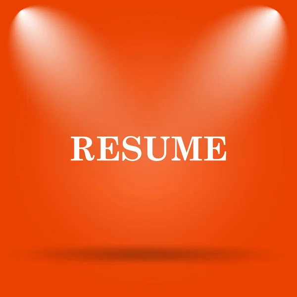 Resume icon. Internet button on orange background