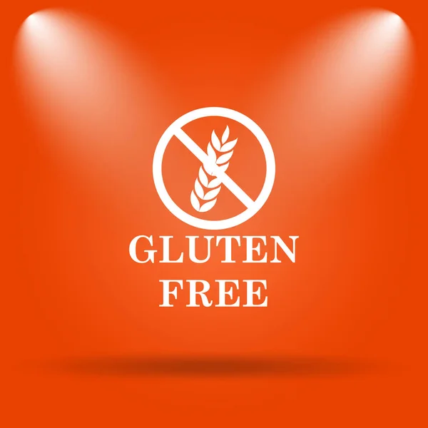 Gluten free icon. Internet button on orange background
