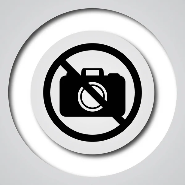 禁止相机图标 白色背景上的互联网按钮 — 图库照片