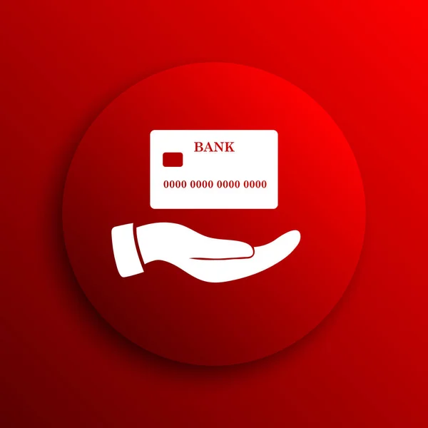 Рука тримає піктограму кредитної картки — стокове фото