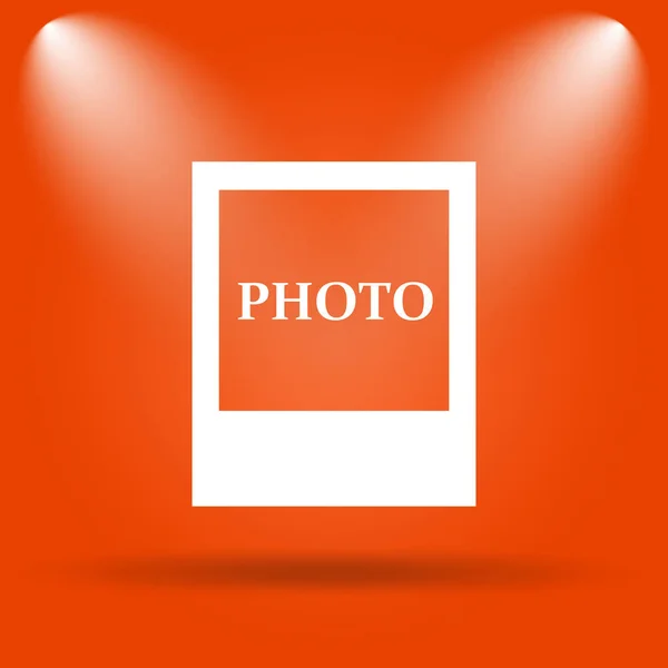Fotopictogram Internet Knop Oranje Achtergrond — Stockfoto
