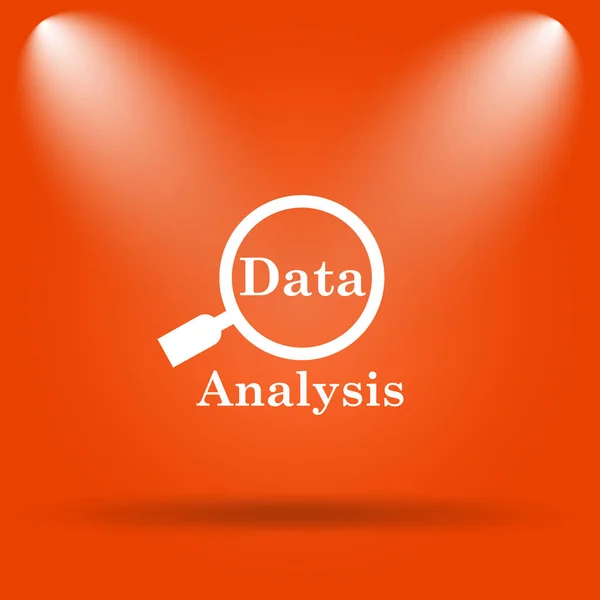 Ikon Analisis Data Tombol Internet Pada Latar Belakang Oranye — Stok Foto
