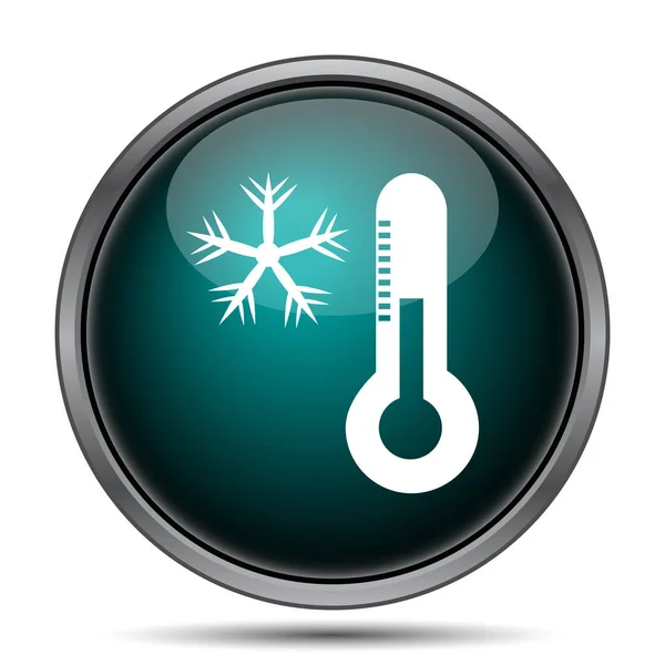 Schneeflocke Mit Thermometer Symbol Internet Taste Auf Weißem Hintergrund — Stockfoto