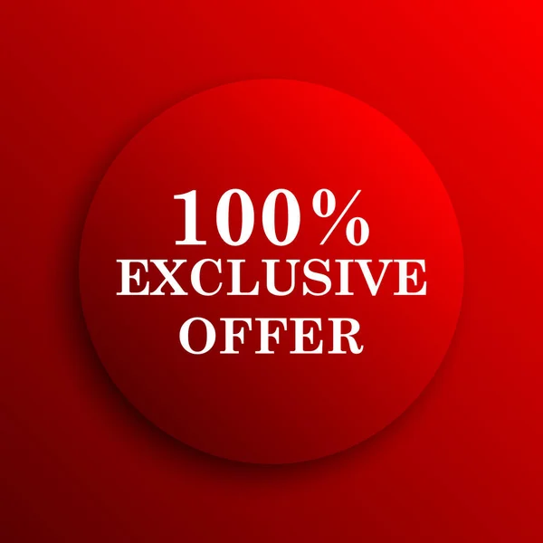 100 Exclusive Offer Icon Internet Button White Background — Stock Photo, Image