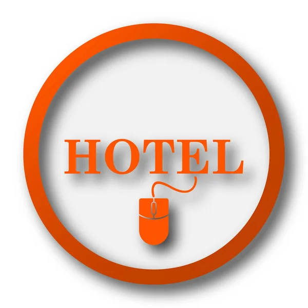 Icona Dell Hotel Pulsante Internet Sfondo Bianco — Foto Stock