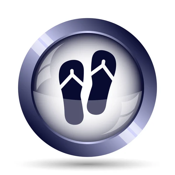 Slippers Icon Internet Button White Background — Stock Photo, Image