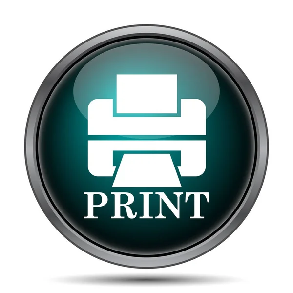 Printer Word Print Icon Internet Button White Background — Stock Photo, Image