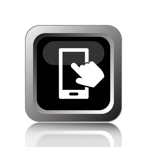 Smartphone Hand Icon Internet Button White Background — Stock Photo, Image