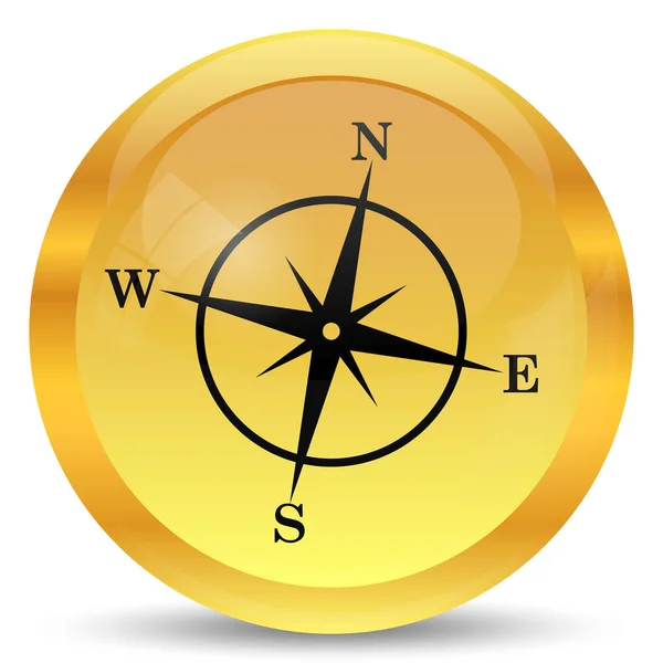 Ikona Kompasu Internet Tlačítko Bílém Pozadí — Stock fotografie