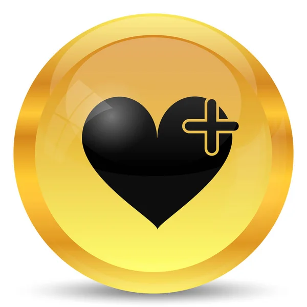 Καρδιά με σταυρό εικονίδιο — Φωτογραφία Αρχείου