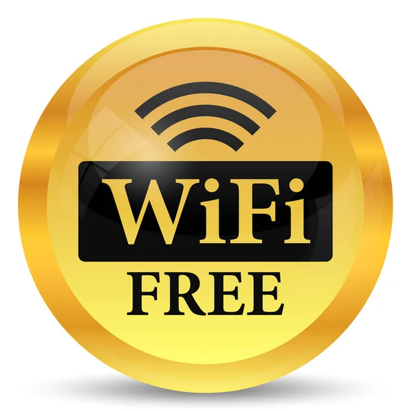 Wifi 無料アイコン 白い背景の上のインター ネット ボタン — ストック写真